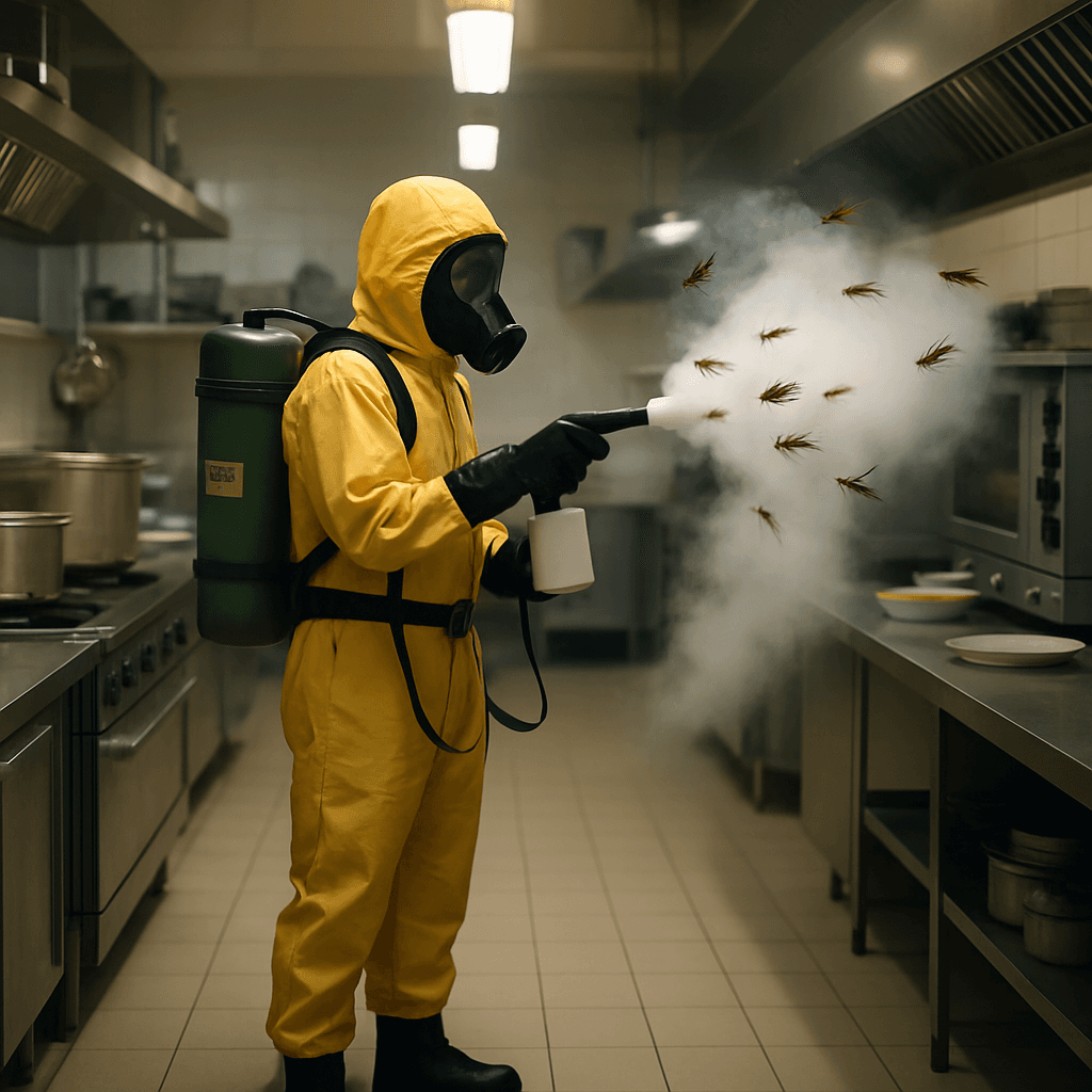 A pristine and sanitary commercial kitchen after treatment